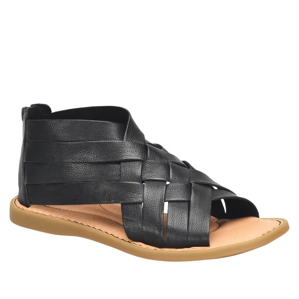 Born Black Leather Sandals